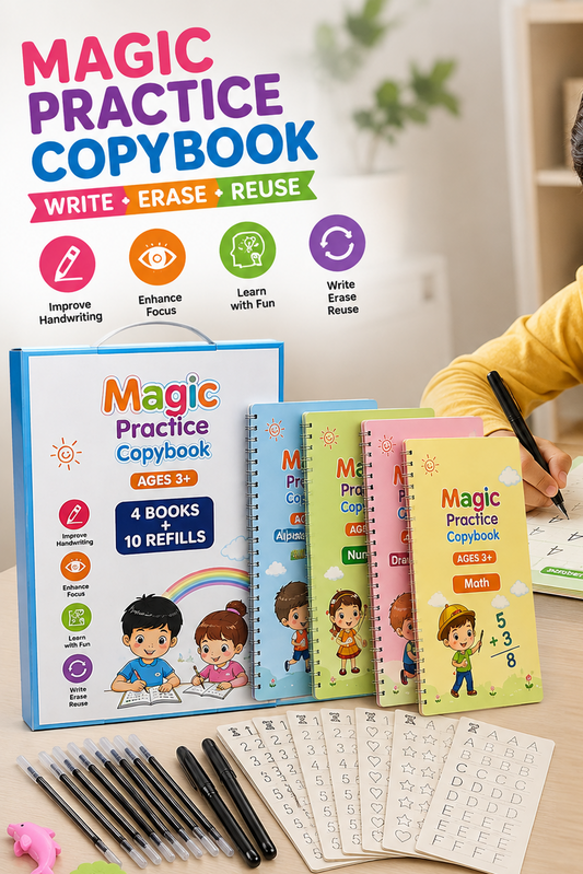 Magic Book for Kids Hand Writing Books Children Magic Copybooks(4 Book + 10 Refill) (A-127)