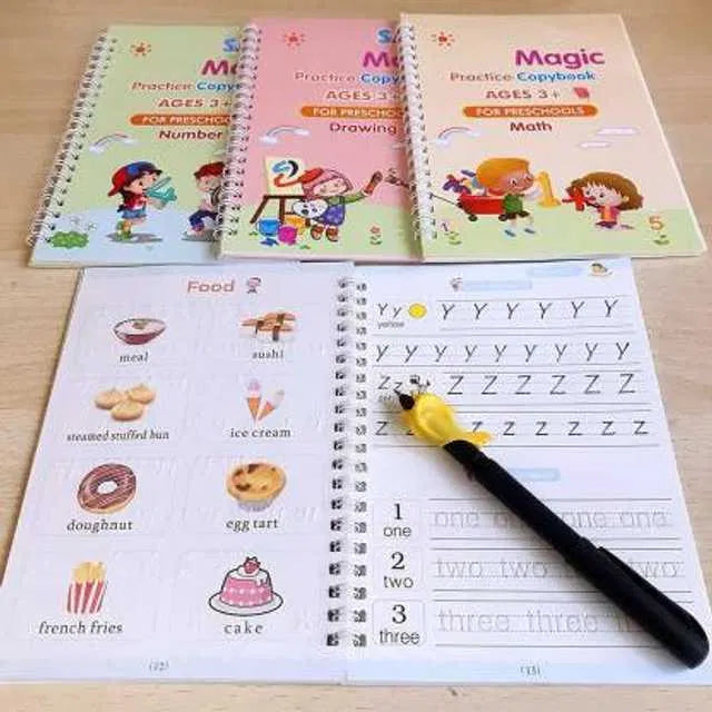 Magic Book for Kids Hand Writing Books Children Magic Copybooks(4 Book + 10 Refill) (A-127)