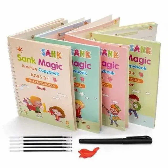 Magic Book for Kids Hand Writing Books Children Magic Copybooks(4 Book + 10 Refill) (A-127)